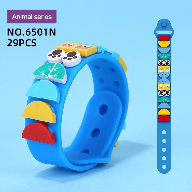 

DIY Dots Bricks Kids Block Bracelet Wristband Adjustable Length Creative Educational Building Blocks Toys For 13 To 14 Months