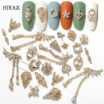 

Latest 2 pieces alloy Zircon Nail art decoration luxury zircon rhinestone tassel / heart / wing nail jewelry high end long nail