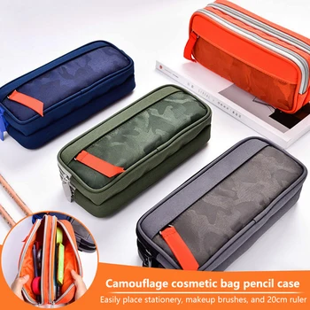 

4 Colors Large Capacity Pencil Case Pencils Pouch Stationery Bags Organizer Multi-function Cosmetic Makeup Bags