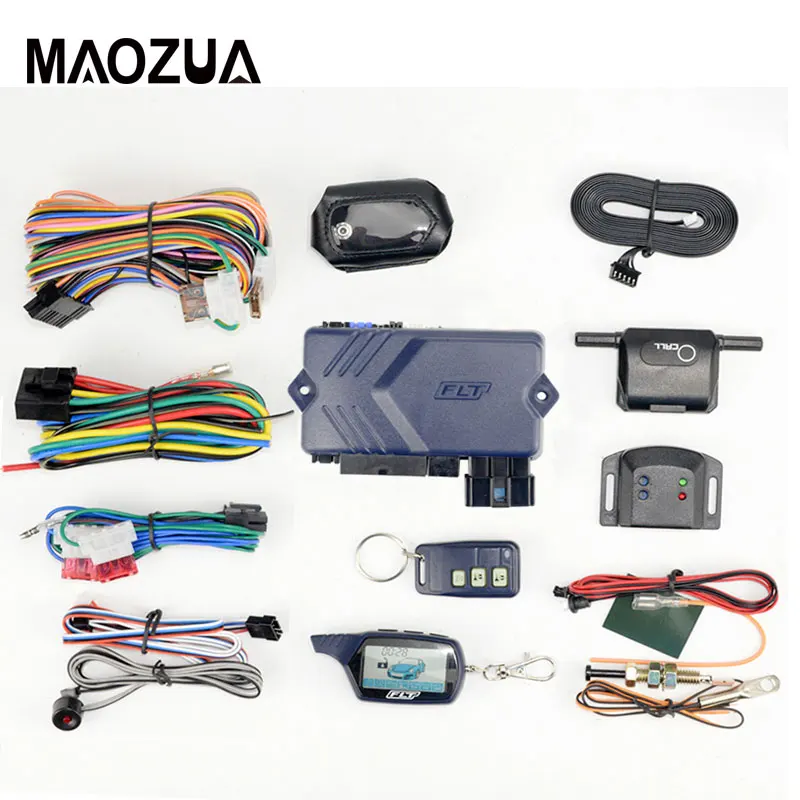 

Two-way Car Burglar Alarm Keychain RC Anti-theft System Russian Version Car Alarm System For Twage B9+ Silicone Case As Gift