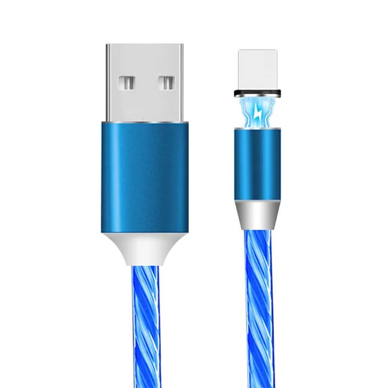 

Flowing LED Indicator Magnetic Cable Data Sync Magnet Charger Cable USB Type C Cable Micro USB Cable for Samsung Galaxy Note 10