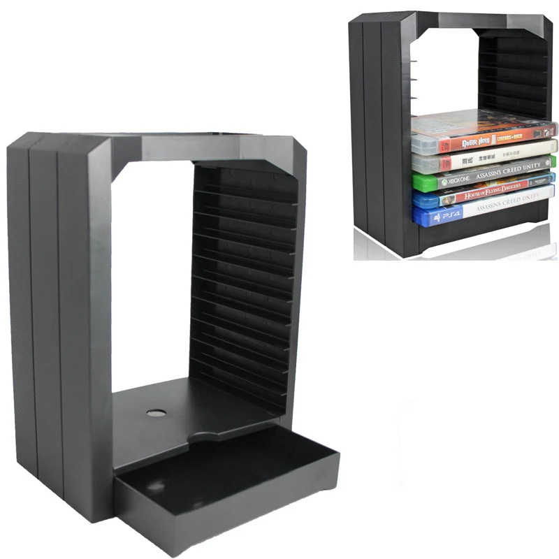 

Ps4 Ps 4 Universal Game Storage Showcase Tower 10 Cd Games Holder For Playstation 4 Ps4 Slim Pro Xbox 360 Accessories