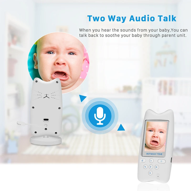 BESDER 2.4 Inch LCD Display Baby Monitor 2.4G Wireless IR Night Vision Infant Mini Camera To Surveillance Your Child