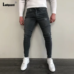 Ladguard pantalones vaqueros rasgados para hombre, ropa de calle informal, estilo Hip Hop, 2022