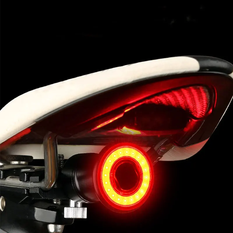 Велосипедный 7 режимов задний светильник, визуПредупреждение, светодиодный подседельный штырь или седло, USB зарядка, задний фонарь