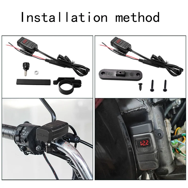 Universial Водонепроницаемый двойной USB 12V мотоцикл зарядное устройство на руль розетка с переключателем и креплениями