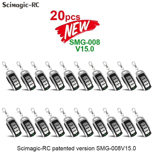 Garage Door Remote Control 433.92mhz Gate Control Rolling Code 287-868MHz Remote Control Duplicator Clone Garage Command Opener 20pcs Scimagic-RC