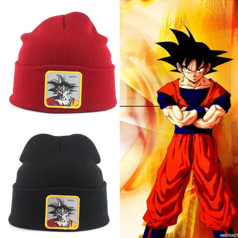 Зимняя аниме Dragon Ball серия Sun Wukong GOKU вышитая вязаная шерстяная шапка Skullies Женская Мужская теплая шапка унисекс