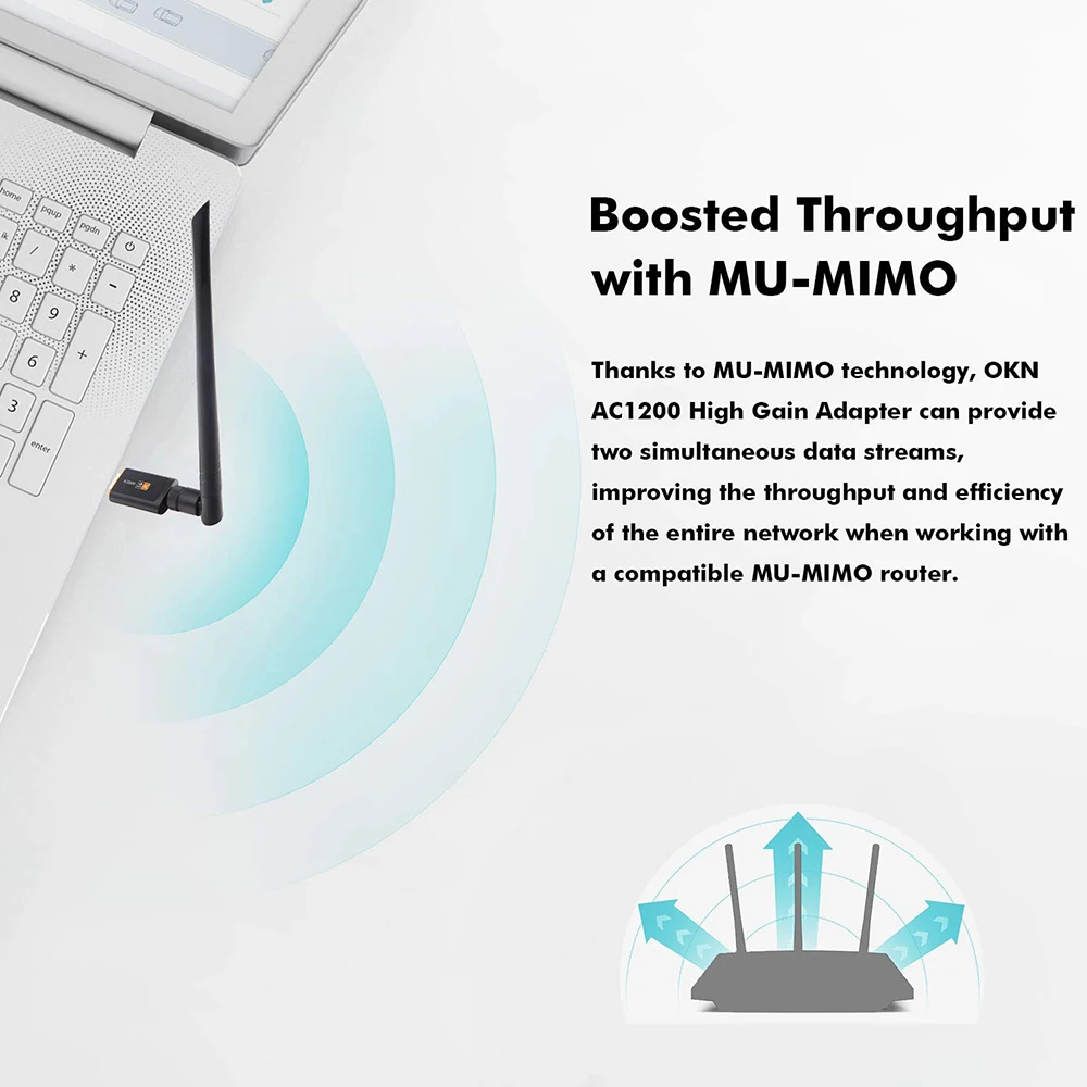 MINI ADAPTATEUR USB 3.0 WIFI DUAL BAND AC1200 MU-MIMO (WPS)