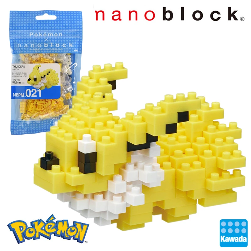 Kawada Nanoblock Pokemon Jolteon NBPM-021 Thunders 170 шт. аниме мультфильм Алмаз строительные блоки для