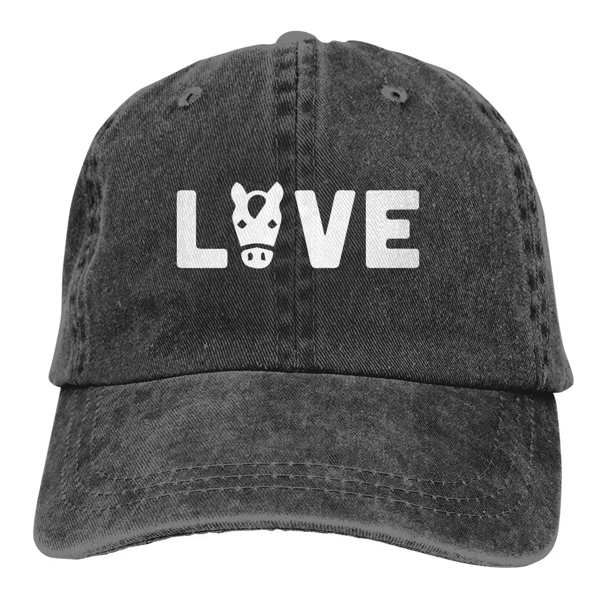 Лошадь любовь мужчины женщины регулируемая бейсболка s пряжа-окрашенная джинсовая хип-хоп кепка