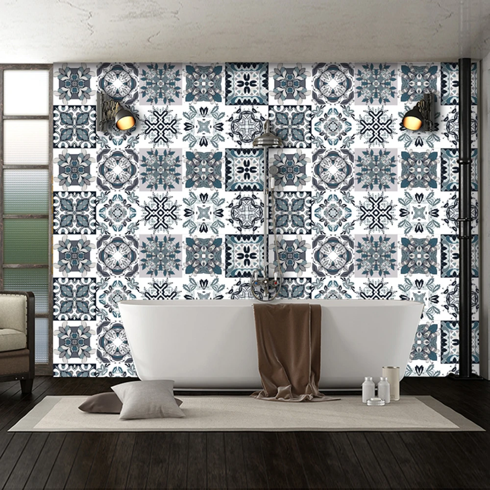 30Pcs PVC Waterproof Self-Adhesive Wall Stickers Moroccan Style Furniture Kitchen Bathroom Floor Decorative Tile Stickers 30Pcs PVC Waterproof Self-Adhesive Wall Stickers Moroccan Style Furniture Kitchen Bathroom Floor Decorative Tile Stickers