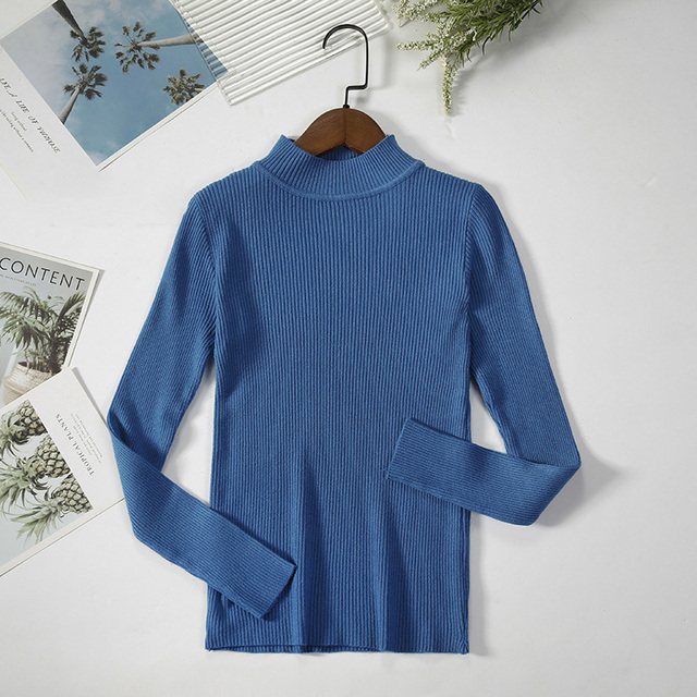 Autumn Winter Basic Turtleneck Sweaters Women Knitting Bottoming Sweaters Warm Pullovers Slim Long Sleeve Tops Female