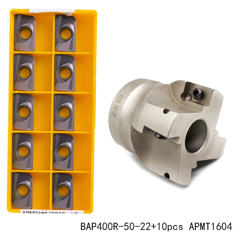 Торцевая фреза BAP400R 50/22/50 мм 4 фрезы инструменты для с 10 вставками APMT1604 держатель 1