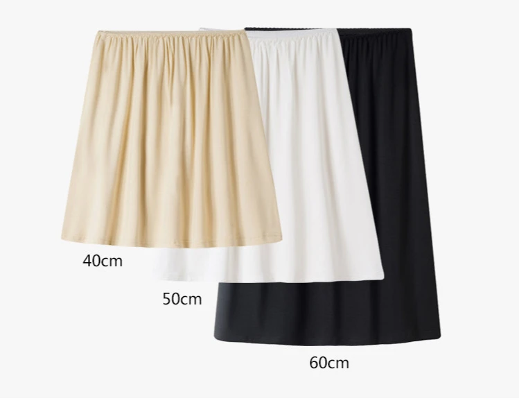 Inner petticoat white Hanfu elastic waist bottoming skirt modal underskirt for dress 40cm 50cm 60cm black half slip A line new
