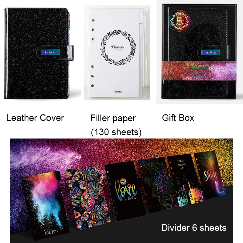 Starry set Nover Starry Sky записные книжки и дневники год А6 ежедневник ежемесячный недельный план расписание книга студенческие школьные канцелярские принадлежности - Цвет: Starry set