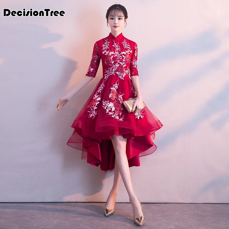 Традиционная вышивка цветочный cheongsam элегантное китайское женское вечернее платье винтажное Восточное свадебное Ципао