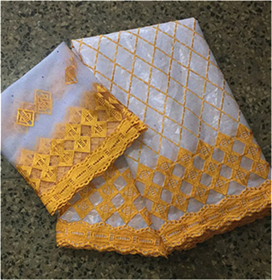 Белый Вышитые Getzner с фатиновой юбкой кружевная африканская ткань Базен Brode Getzner Nouveau высокое качество 5+ 2 м