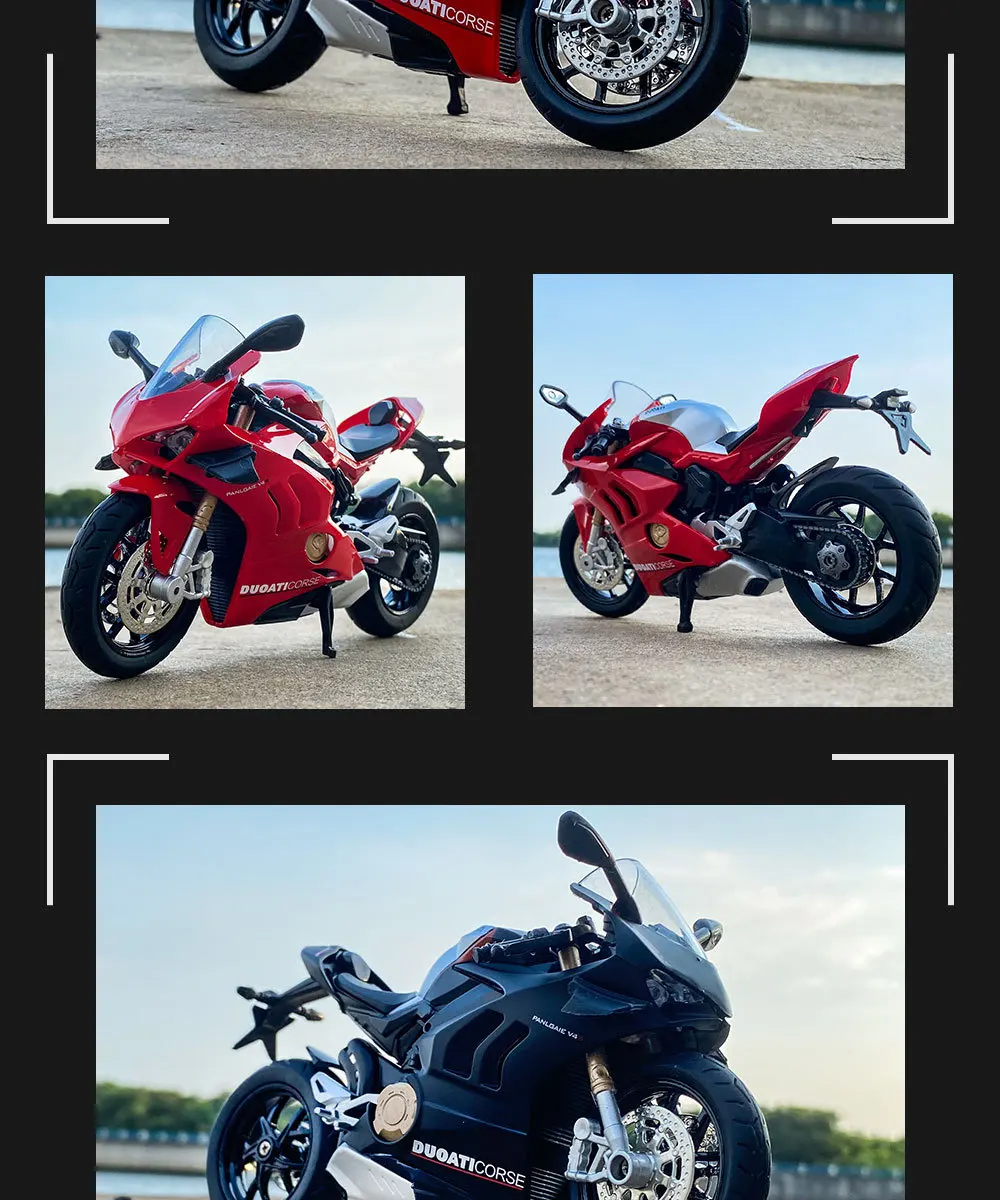 Ducati V4S Motorcycle Model Iocomotive Toy With Light Simulation Children'S Diecast Toy Car Christmas Gift Car Decoration