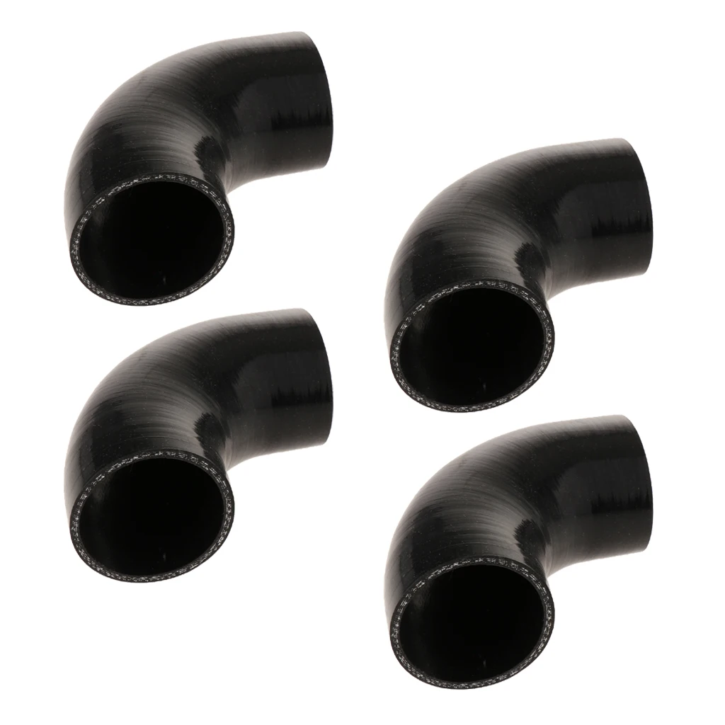 4Pieces Silicone Hose 90 Degree Bend Intercooler Tube Turbo Intake Pipe