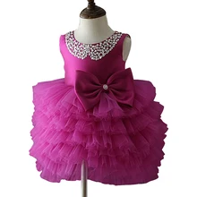 Платье с бантом; платье принцессы для маленьких девочек; кружевное платье-пачка с цветочным рисунком; детское платье подружки невесты на свадьбу; праздничные платья для выпускного вечера для девочек