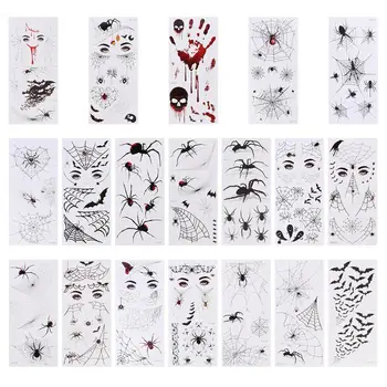 

19pcs Halloween Tattooing Stickers High Quality Cost-effective Decorative Sticker Cobweb Stickers for Ornament Party