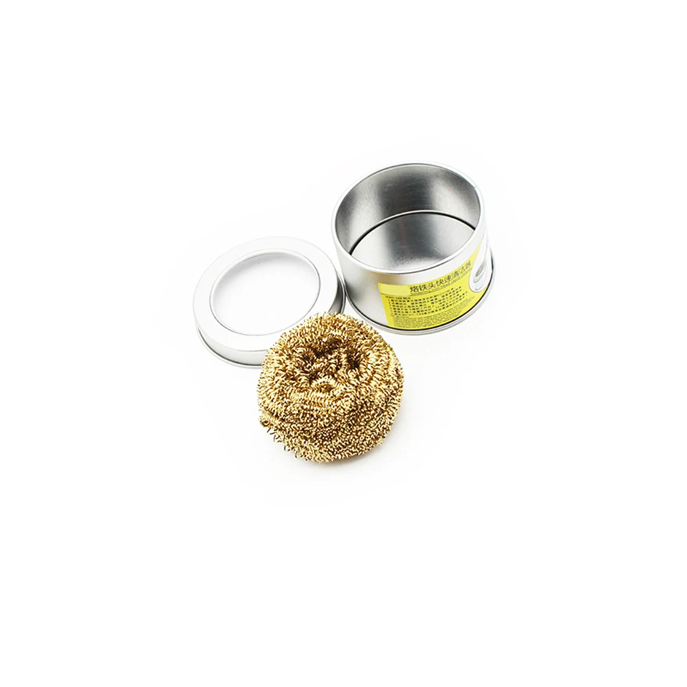 Cleaning Ball Desoldering Soldering Solder Iron Mesh Filter Cleaning Nozzle Tip Copper Metal Wire Cleaner Ball Metal Dross Box C