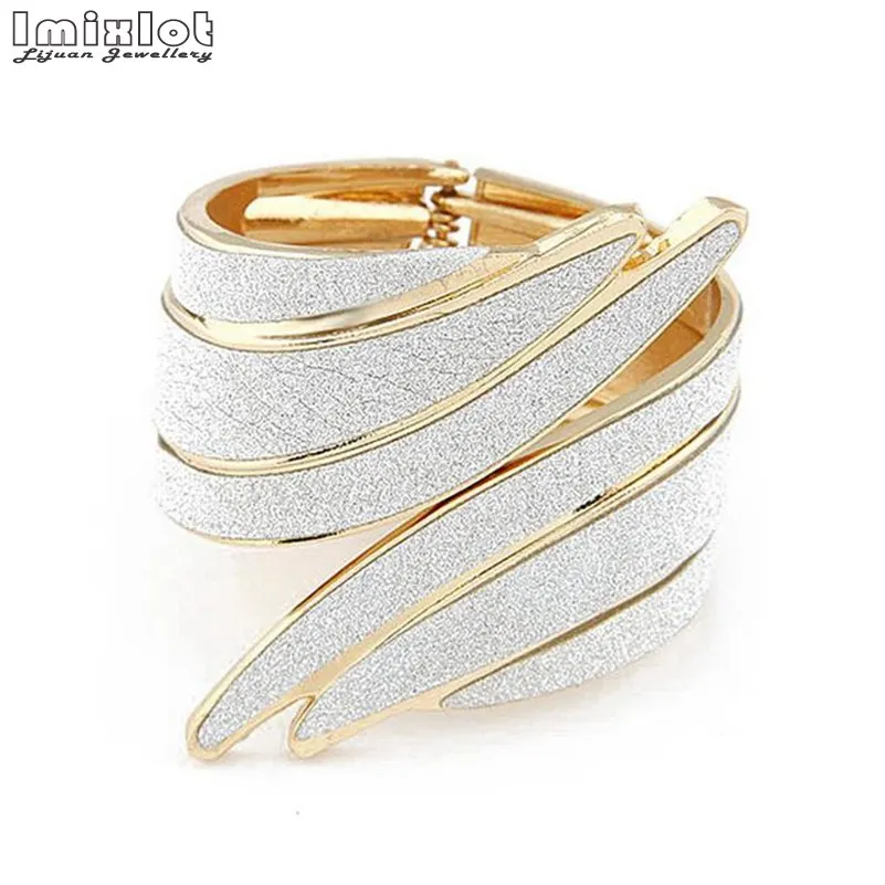 Lots Fashion Women Gold Silver Punk Cuff Bracelet Bangle Chain Wristband Jewelry