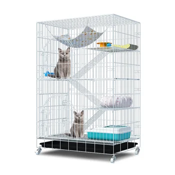 

The cat cage domestic pet cat villa double-deck three layers large size indoor fold cattery articles for use wholesale