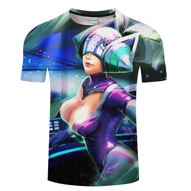 League Of Legends Akali T Shirt Men Women Fasion 3d Printed T Shirt LOL Game Character