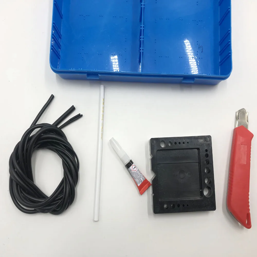 O-ring Splicing Kit For Inch & Metric Buna-N 70 O-ring Cord Mark Pen Knife Cutting Block Glue Square splicing jig In Case