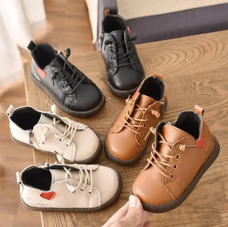 Children Shoes Autumn Winter PU Leather Waterproof Riding Boots Brand Girls Boys Rubber Boots Kids Snow Boots Fashion Sneakers