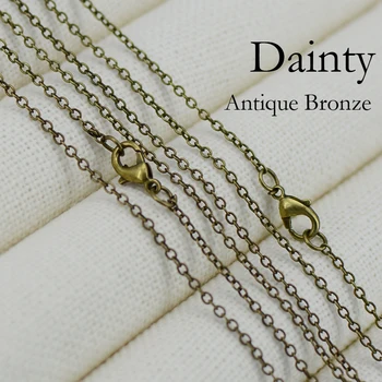 

100 x Thin 18 Inch Chain Necklace, Antique Bronze Necklace Chain, Dainty Chain Neceklace, Delicate Neceklace, Small Link Chain