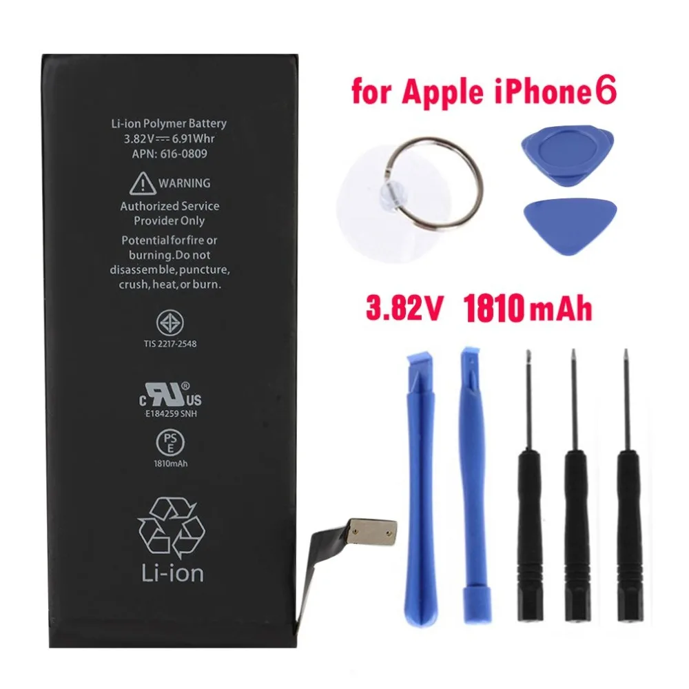 

1810mAh High Capacity Built-in Lithium Battery For iPhone 6 Mobile Phone Replacement Battery For iPhone6 with Free Repair Tools