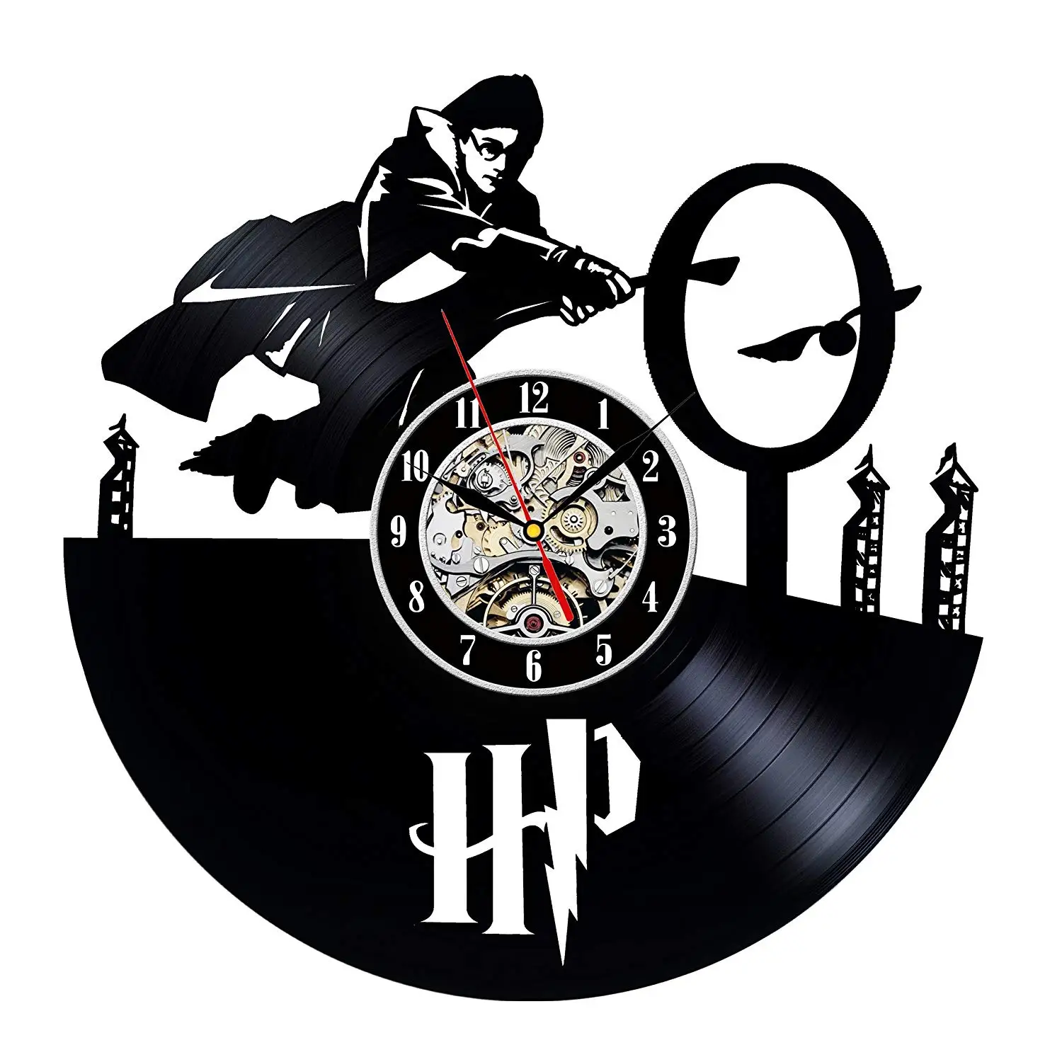 Красивые декоративные настенные часы с изображением Гарри виниловой пластинки