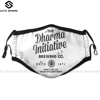 

Dharma Mouth Face Mask LOST Dharma Initiative Brewing Company Facial Mask Kawai Cool with 2 Filters for Adult