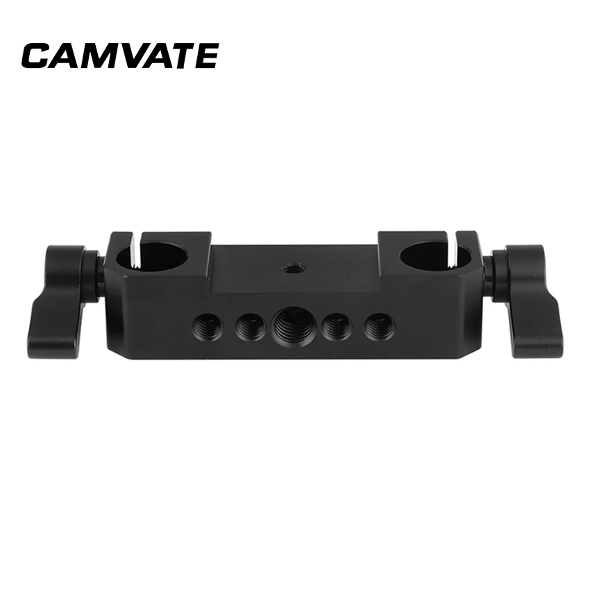 

CAMVATE Versatile 15mm Double Rod Bracket Clamp With 1/4" & 3/8" Mounting Points For DSLR Camera Rod System C2302
