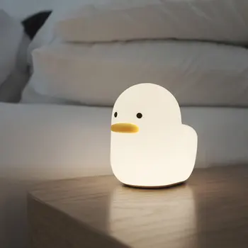 

Cute Duck Night Light Mini LED Mood Night Lamp Cartoon Toy Intelligence Development White Light For Baby Bedroom