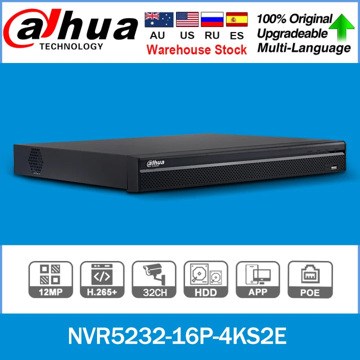 Сетевой видеорегистратор Dahua NVR PoE 16CH 32CH 16PoE NVR5216-16P-4KS2E NVR5232-16P-4KS2E Видео Регистраторы