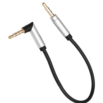 

15cm 3.5mm Jack male to male 90 degree angled audio short cable 4pole