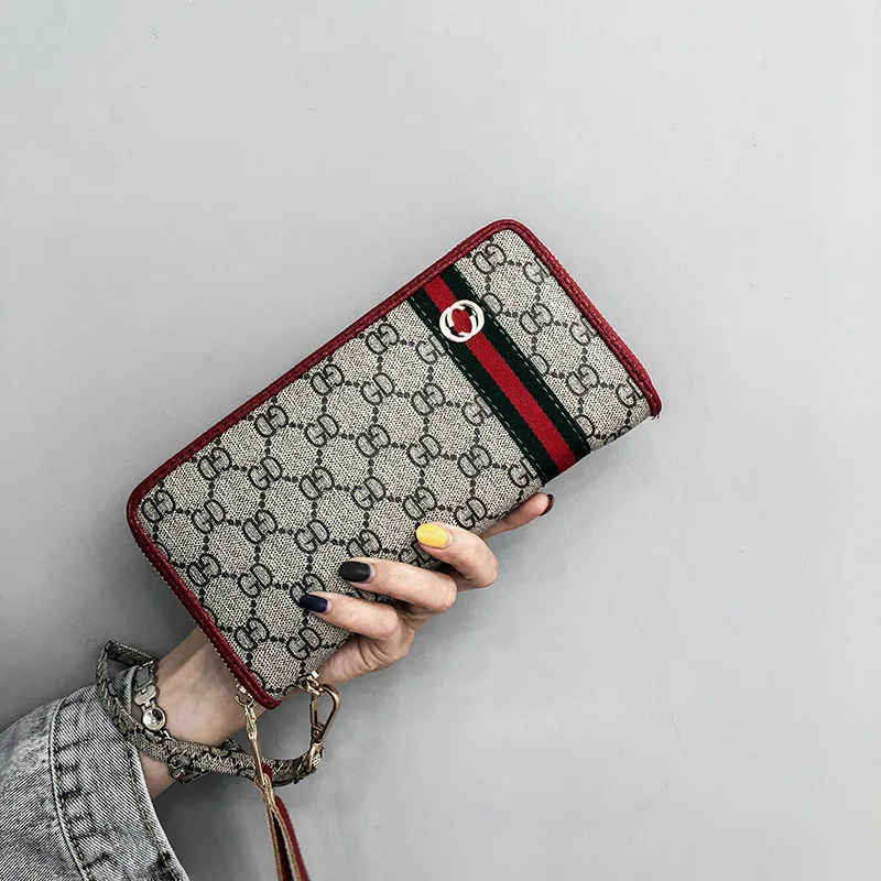 

Europe And America Big Brand Simple Long Wallet Women's 2018 New Style Fashion Zipper Mobile Phone Bag Large Capacity Wallet Clu