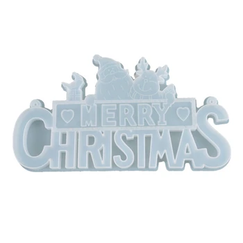 

DIY Crafts Jewelry Making Crystal Epoxy Resin Mold Christmas Letters Listed Decoration Pendant Casting Silicone Mould