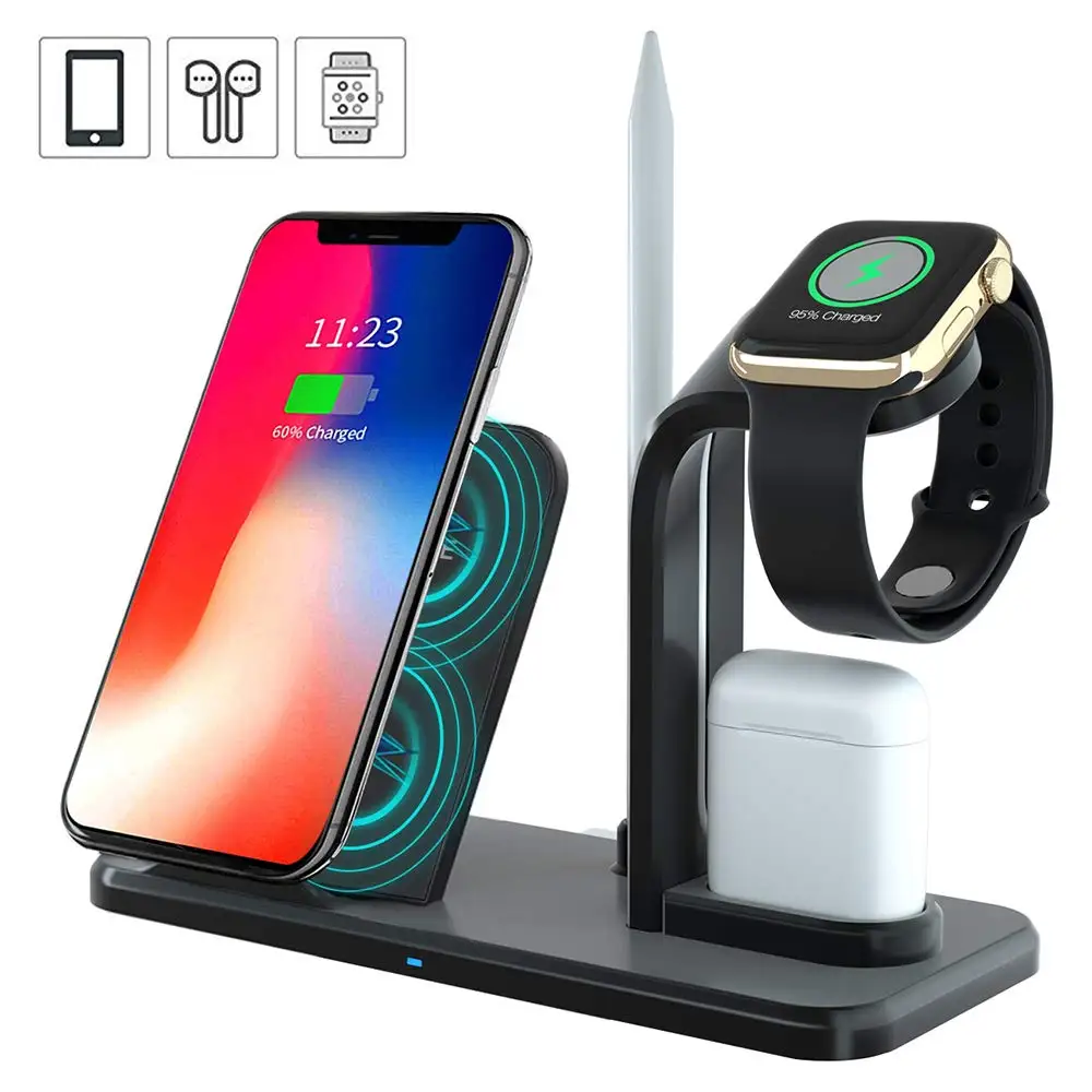 

Wireless Charger Stand Charging Station Charger Stand,3 in 1 Wireless Charging Station,Qi Fast Wireless Charger