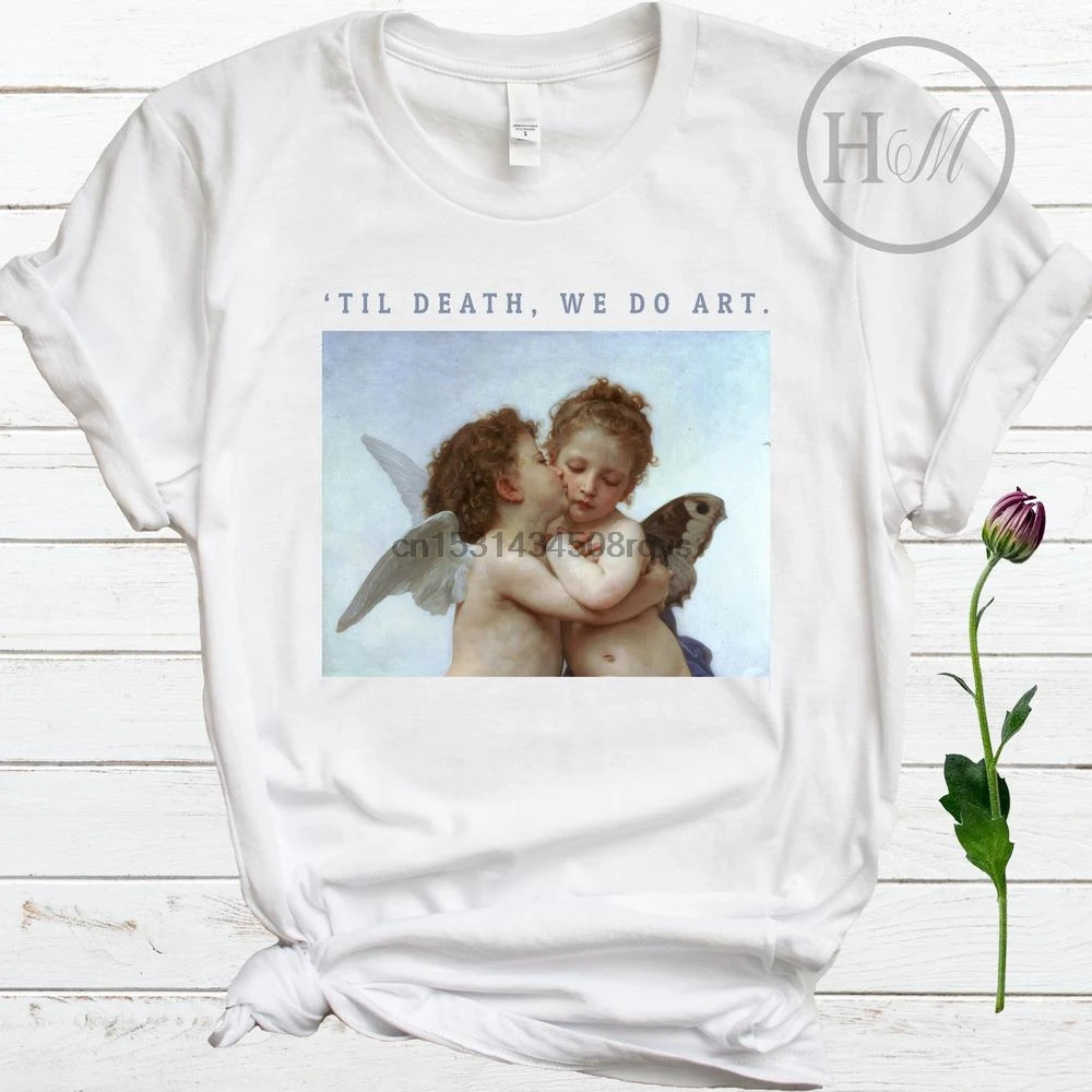 Til Death We Do Art Kissing Angel The First Kiss Cherub рубашка художника Cupid and Psyche эстетическая одежда