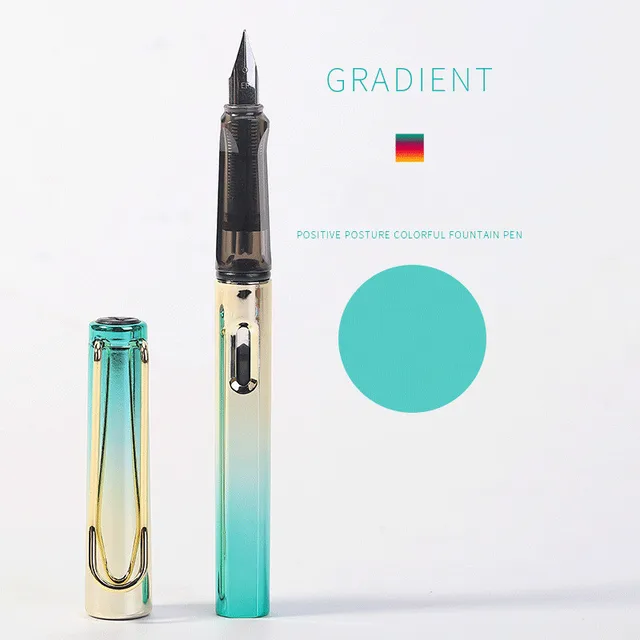 2021 New Fountain Pen Fashion Popular Plastic Colorful Classic Business Gift Ink Pens Nice Office Pen Gift Gradient Color 644