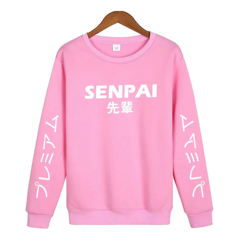 Pink-WB03 Модная толстовка с капюшоном SENPAI японский уличная многоцветная Женская толстовка с буквенным принтом пуловер Sudadera Hombre - Цвет: Pink-WB03