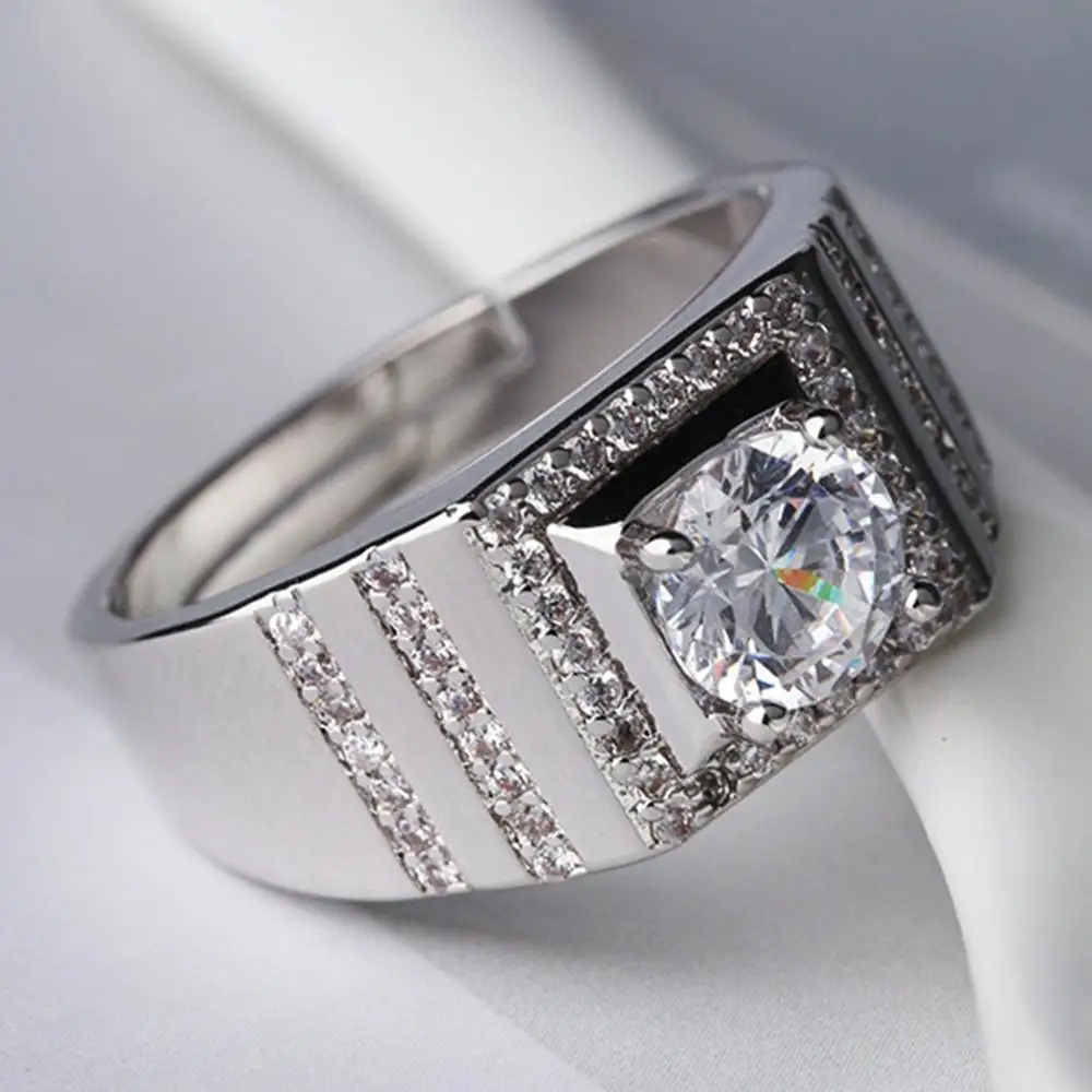 New Korean Fashion Men's Ring Domineering Big Rings Quality Zircon Finger Couple Gift Boutiquee Dcoration Jewelry | Украшения и