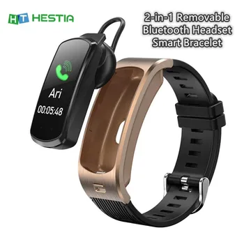

M6 2-in-1 Multi-functional Bluetooth Headset Smart Bracelet Silicone Strap Health Sleep Monitoring Smart Watch Single Earphone