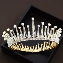 Модные украшения королевские короны свадебные аксессуары для волос головная повязка диадема