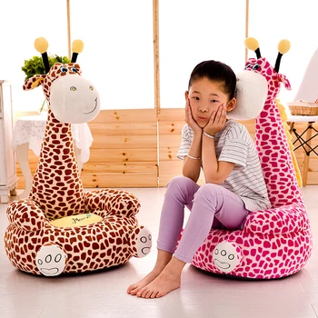 

Cute Animals Baby Sofa Cover Learning To Sit Plush Chair Case NO Filling Elephant Giraffe Toddler Baby Plush Baby Chair Toy Case